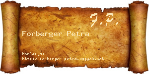 Forberger Petra névjegykártya