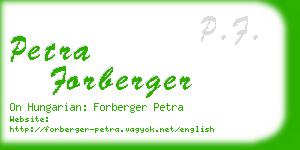 petra forberger business card